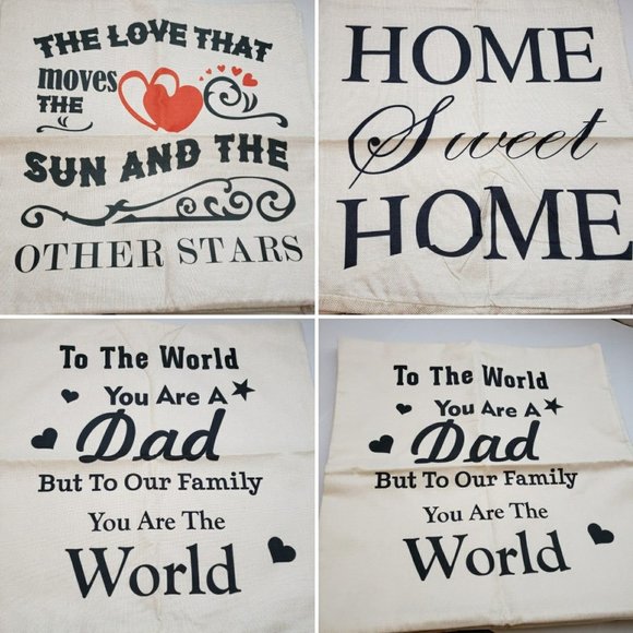 Dad pillow covers 17x17 set of 4 - Picture 1 of 11